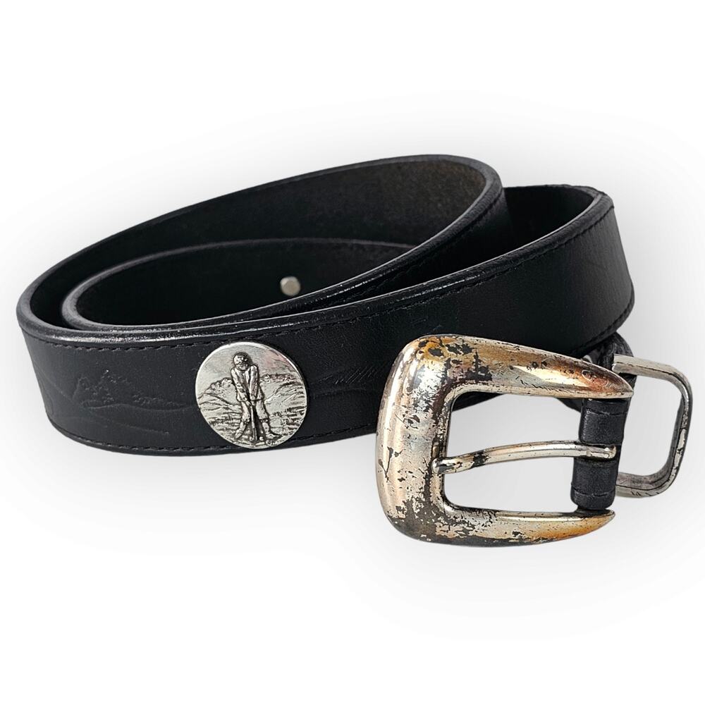 Vintage Brighton black leather Golfers Belt 1996 38